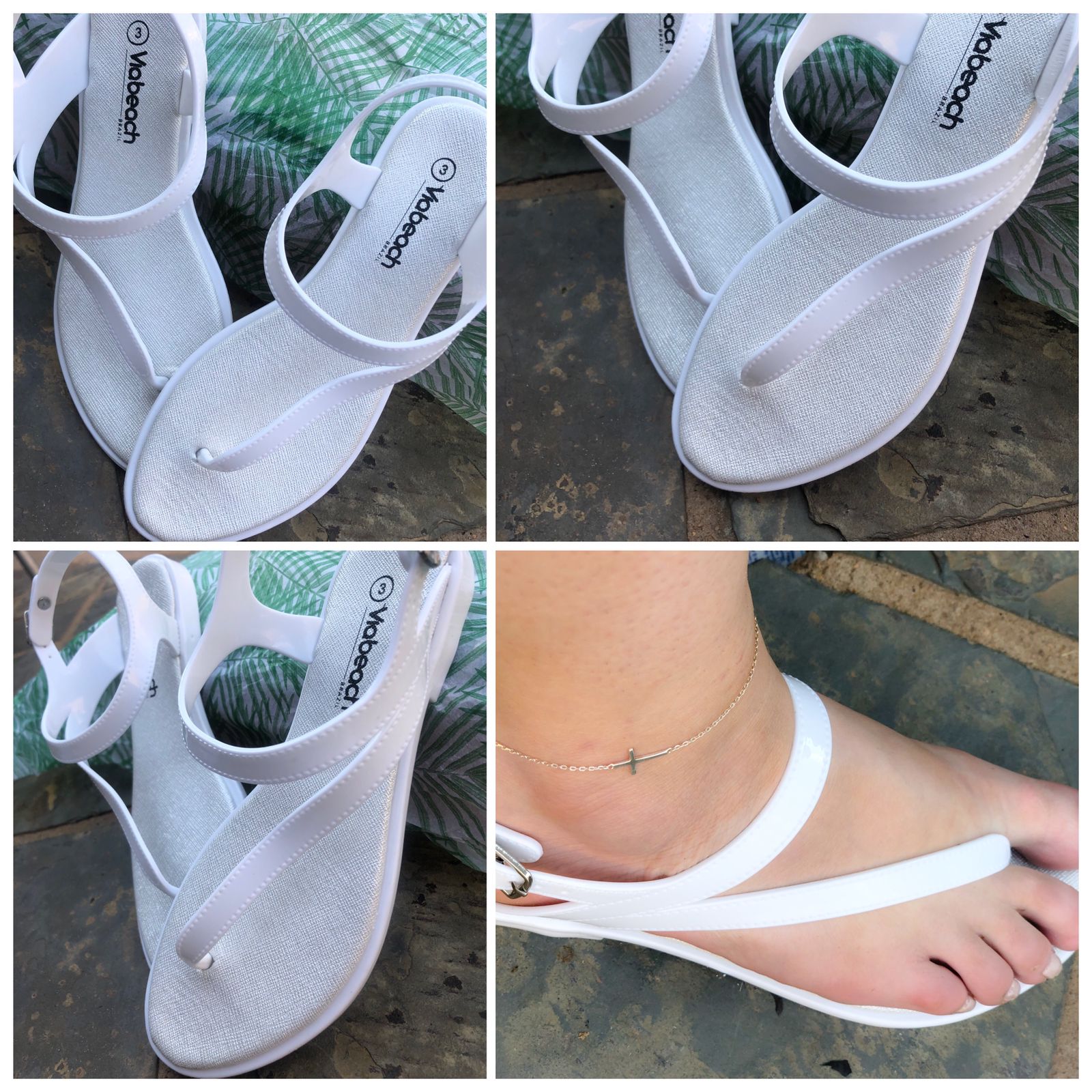 ViaBeach Praia White Sandals Made for Her 925 Sterling